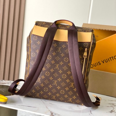 Louis Vuitton - Flaneur Backpack M29295 Premium Original Style Leather & Fabric Backpack