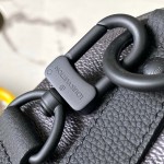 Louis Vuitton Keepall Bandoulière 25 M14919 black cowhide leather bag with metal hardware