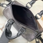 Louis Vuitton Keepall Bandoulière 25 M14919 black cowhide leather bag with metal hardware