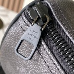 Louis Vuitton Keepall Bandoulière 25 M14919 black cowhide leather bag with metal hardware