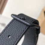 Louis Vuitton Keepall Bandoulière 25 M14919 black cowhide leather bag with metal hardware