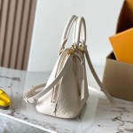 Louis Vuitton Alma BB M2A357 shell-shaped premium fabric handbag with metal hardware