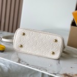 Louis Vuitton Alma BB M2A357 shell-shaped premium fabric handbag with metal hardware