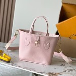  Louis Vuitton Neverfull Bandoulière Inside Out BB reversible handbag in White Green, Pink White, Brown and Rose Pink
