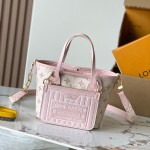  Louis Vuitton Neverfull Bandoulière Inside Out BB reversible handbag in White Green, Pink White, Brown and Rose Pink