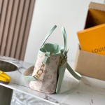  Louis Vuitton Neverfull Bandoulière Inside Out BB reversible handbag in White Green, Pink White, Brown and Rose Pink