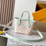  Louis Vuitton Neverfull Bandoulière Inside Out BB reversible handbag in White Green, Pink White, Brown and Rose Pink
