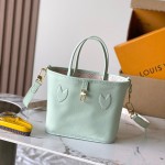  Louis Vuitton Neverfull Bandoulière Inside Out BB reversible handbag in White Green, Pink White, Brown and Rose Pink