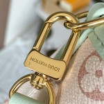  Louis Vuitton Neverfull Bandoulière Inside Out BB reversible handbag in White Green, Pink White, Brown and Rose Pink