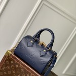 Louis Vuitton Speedy Bandoulière 20 M58953 Deep Blue Monogram Empreinte Leather Handbag