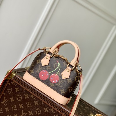 Louis Vuitton - Nano Alma Handbag M13416 Cherry Monogram Canvas Replica