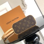Louis Vuitton Nano Alma Handbag in Monogram Canvas with Leather Trim