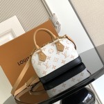 Louis Vuitton Nano Alma Handbag in Monogram Canvas with Leather Trim