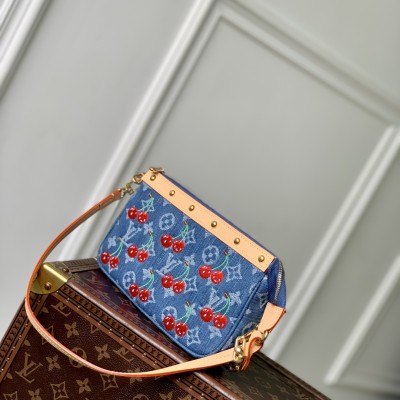 Louis Vuitton - Murakami Pochette Accessoires M13994 Cherry Monogram Denim