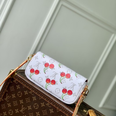 Louis Vuitton - Wallet On Chain Ivy M14239 Cherry Murakami Re-edition Monogram Canvas
