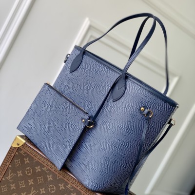 Louis Vuitton - Neverfull MM M14856 Blue & White Wave Pattern Epi Leather Tote Bag with Removable Pouch