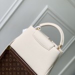 Louis Vuitton Capucines M25087 White Taurillon Leather Handbag Mini Small Medium