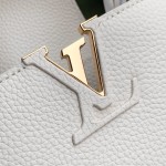 Louis Vuitton Capucines M25087 White Taurillon Leather Handbag Mini Small Medium