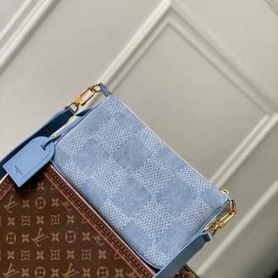 Louis Vuitton - Pochette Accessoire XL N00204 Damier Denim 3D Cotton Canvas