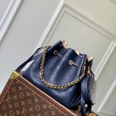 Louis Vuitton - Bella Bag M14315 Deep Blue Monogram Perforated Leather Replica