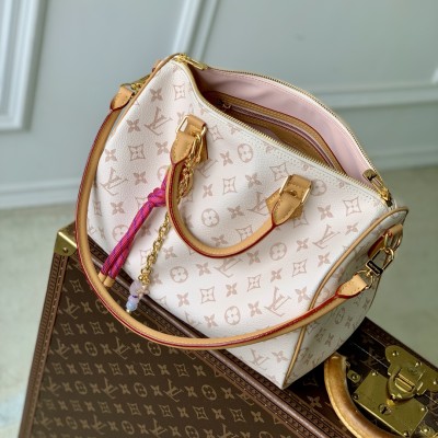 Louis Vuitton Speedy Soft 30 Lucky Bag M15108 Monogram Dune Canvas with VVN Leather Trim