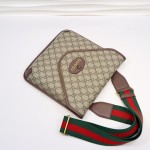 Gucci 598604 Beige Brown Leather Handbag