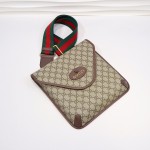Gucci 598604 Beige Brown Leather Handbag
