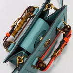 GUCCI 702732 Sky Blue Leather Handbag with Original Dust Bag