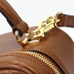 Gucci 742360 Brown and White Leather Handbag