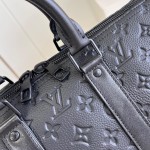 Louis Vuitton Keepall 35 Monogram Shadow Leather Travel Bag with Matte Metal Hardware