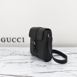 Gucci 760235 Black Embossed GG Leather Bag
