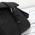 Gucci 760235 Black Embossed GG Leather Bag