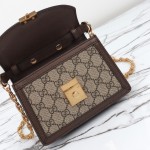 Gucci 696180 Apricot-Brown & Oat Beige Leather Shoulder Bag