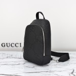 Gucci 766937 Black Embossed G Leather Shoulder Bag