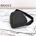 Gucci 766937 Black Embossed G Leather Shoulder Bag