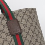Gucci 763287 Apricot Brown Large Leather Tote Bag 39×41×16 cm