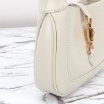 Gucci 637091 Black and White Leather Handbag