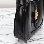 Gucci 637091 Black and White Leather Handbag