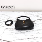 Gucci 637091 Black and White Leather Handbag