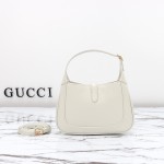 Gucci 637091 Black and White Leather Handbag