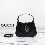 Gucci 637091 Black and White Leather Handbag