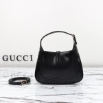 Gucci 637091 Black and White Leather Handbag