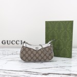 Gucci 764960 Brown Silver Leather Wallet Bag