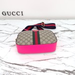 Gucci GG Leather Shoulder Bag 752591 Fluorescent Pink-Purple
