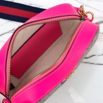 Gucci GG Leather Shoulder Bag 752591 Fluorescent Pink-Purple