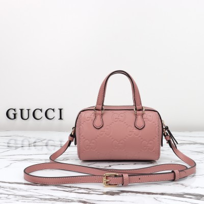 Gucci 790130 Pink and Apricot Leather Handbag