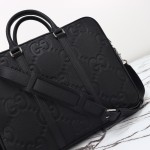 Gucci 792264 Black Embossed Large G Leather Tote Bag