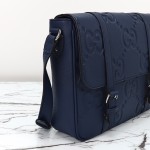 Gucci Blue Embossed GG Leather Shoulder Bag 760234
