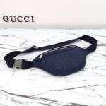 Gucci 658582 Blue Leather Embossed Large G Shoulder Bag