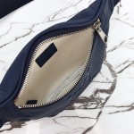 Gucci 658582 Blue Leather Embossed Large G Shoulder Bag